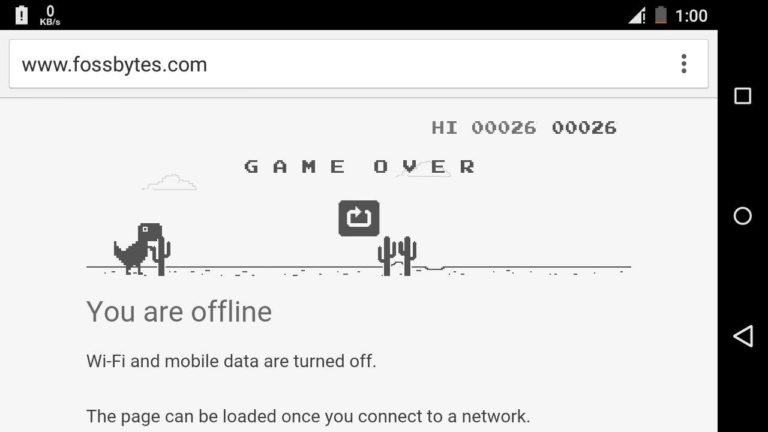 google chrome t rex hidden game