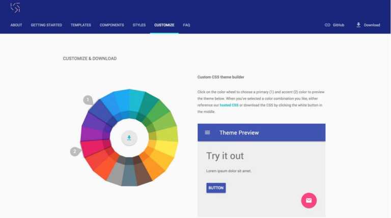 google material design lite 