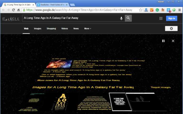 star wars google easter egg