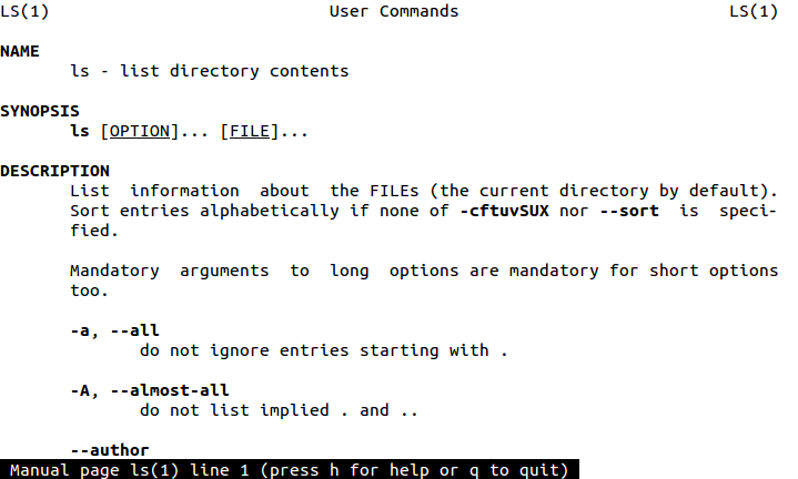 man_ls-Man Pages-&-Their-Navigation