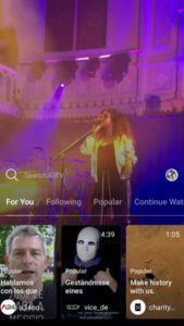 IGTV homepage