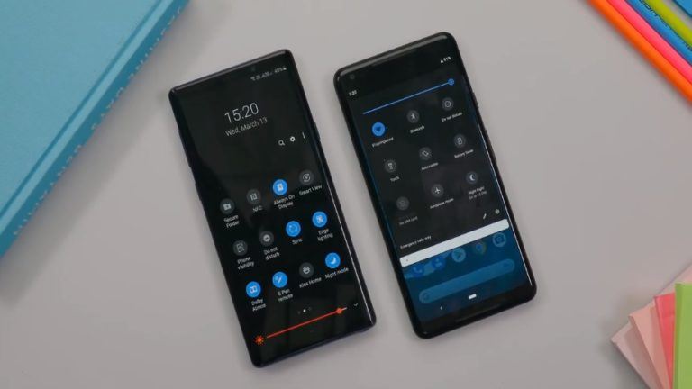 One UI Vs Stock Android Pie 9A Dark Mode
