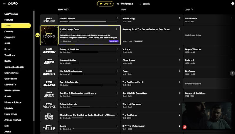 pluto tv movies channel