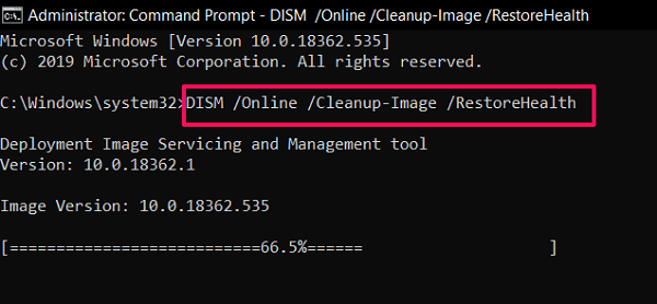 repair windows 10 using DISM tool