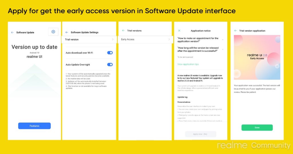 Realme UI 2.0 early access update