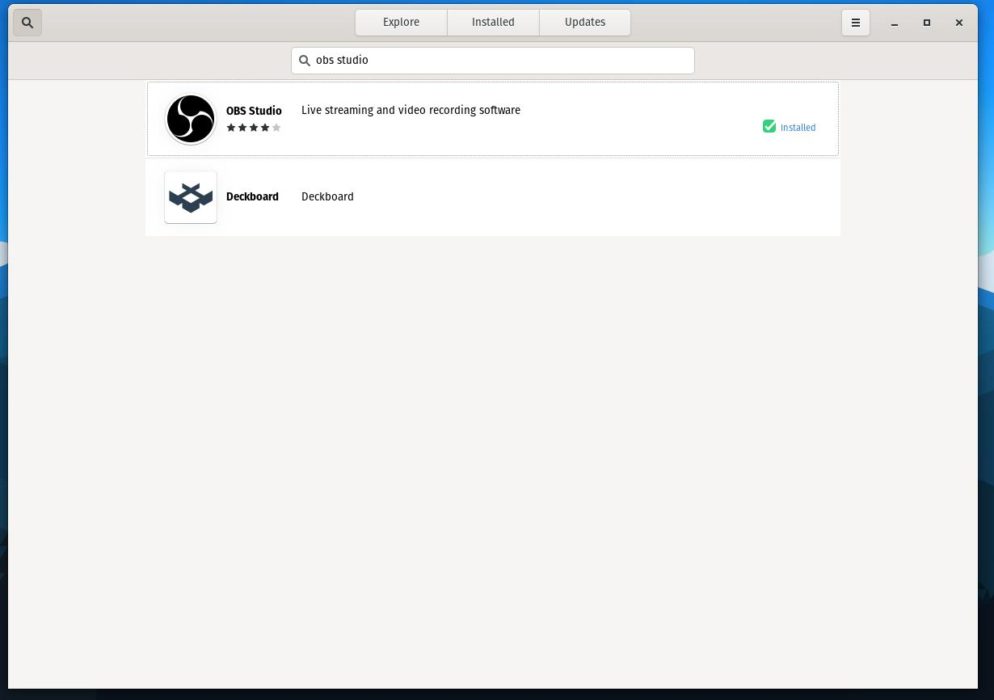 obs studio on snap store