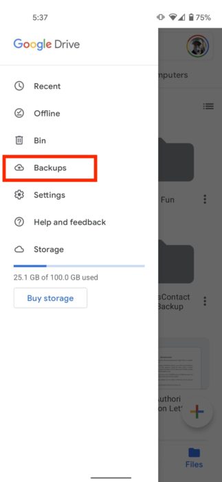 Google drive SMS backup