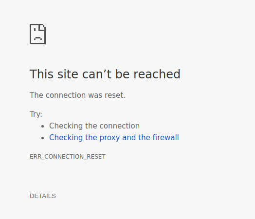 chrome connection reset error