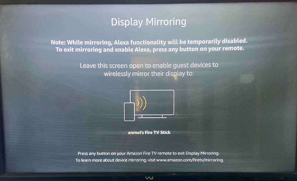 Display mirroring active (1)