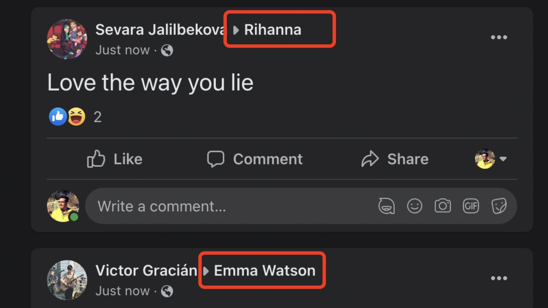 Facebook bug celebrity posts