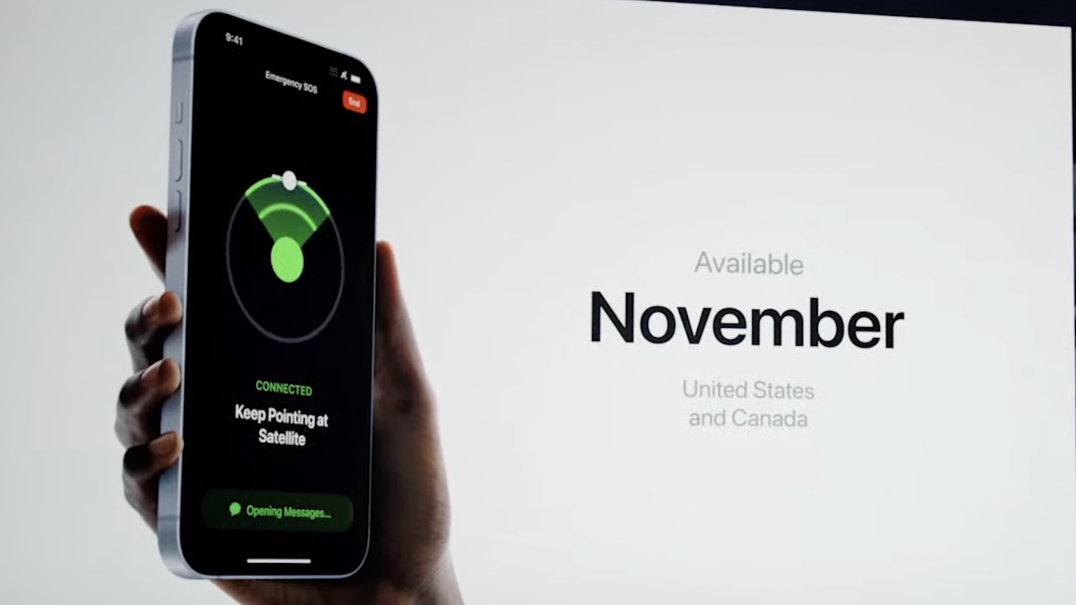 Apple emergency SOS via satellite
