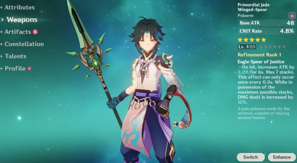 primordial jade winged spear