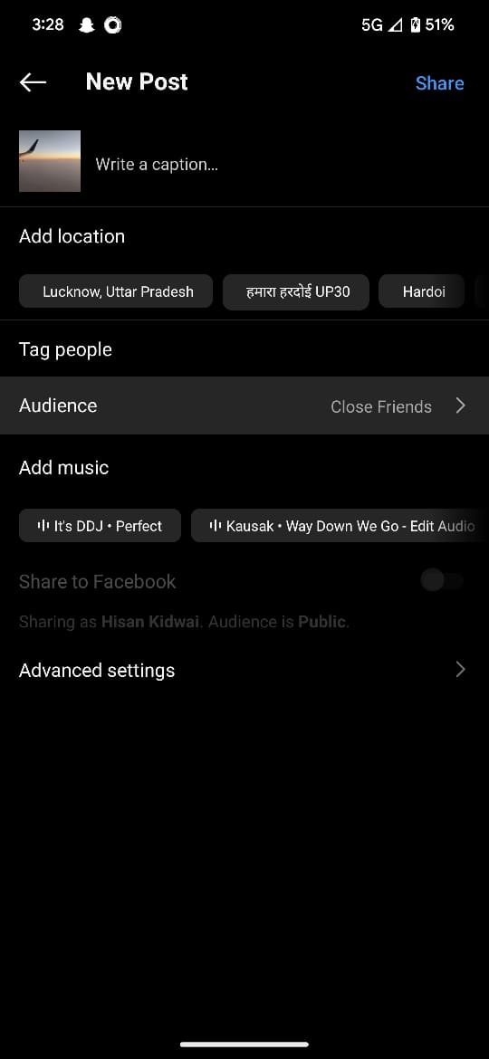Instagram share photos with close friends feature