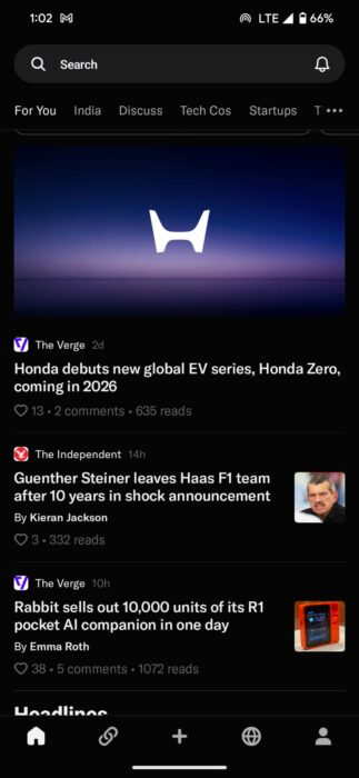 Screenshot of the new Android Artifact App 1