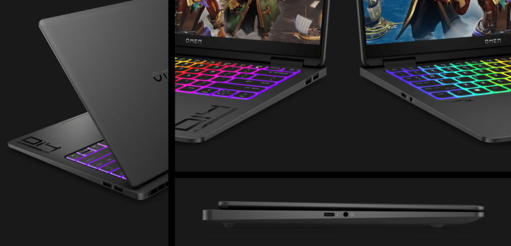 Side images of the HP Omen Transcend 14