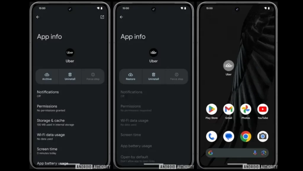 Screenshot of the Archive apps setting