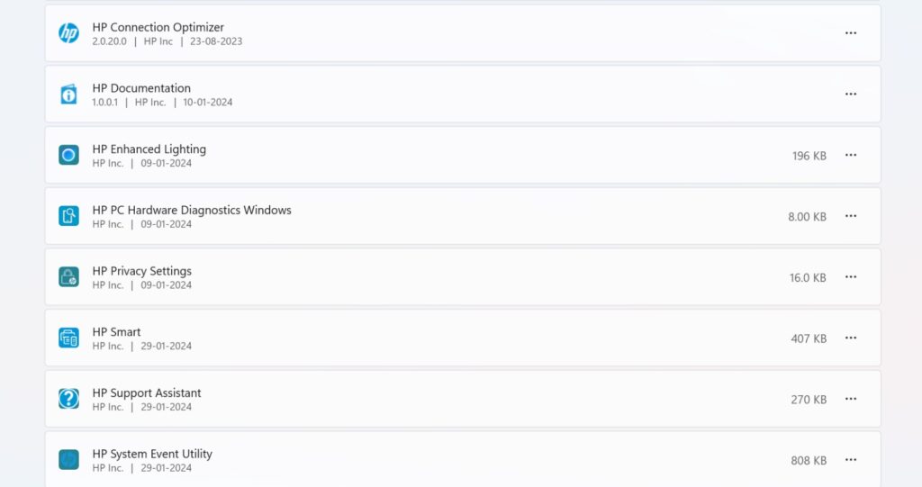 Pre-installed HP apps