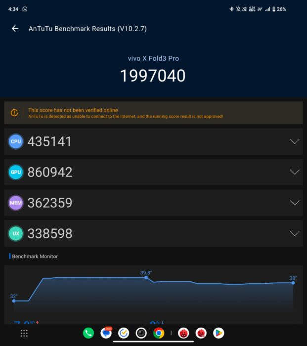 Screenshot of AnTuTu score