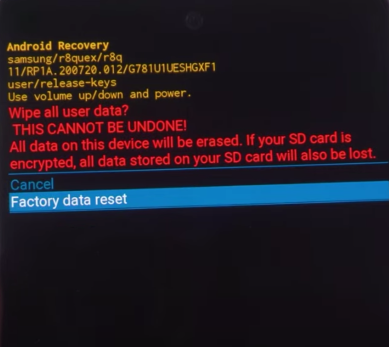 image to to select the factory reset option