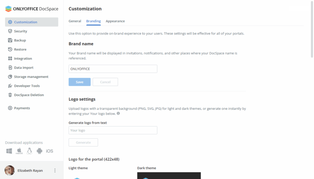 image for Custom Branding on ONLYOFFICE DocSpace 3.1 (1)