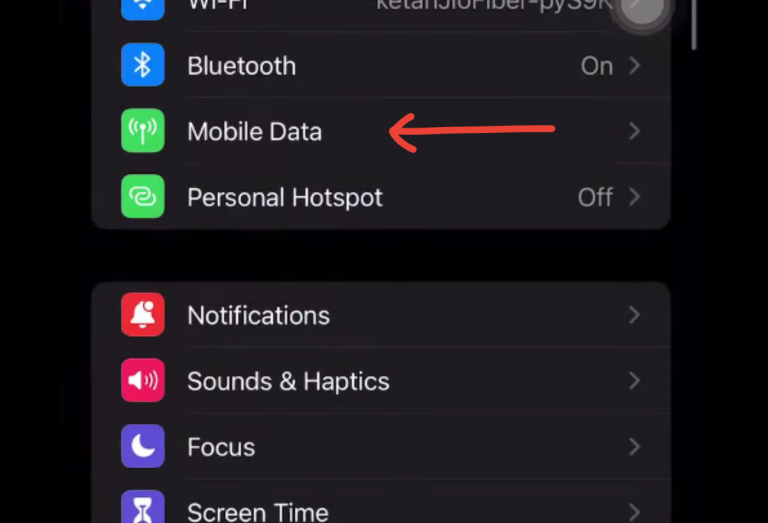 image to tap on Cellular or Mobile Data.