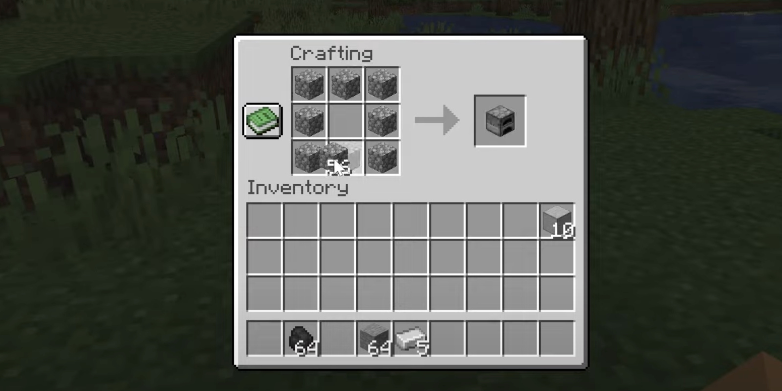 Image to make a furnace in Minecraft and create smooth stone