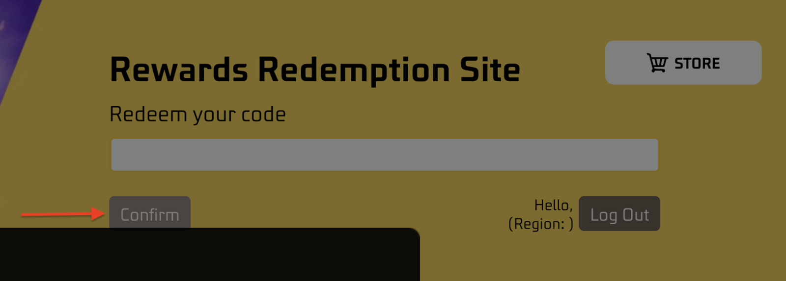 Image to enter codes in free fire