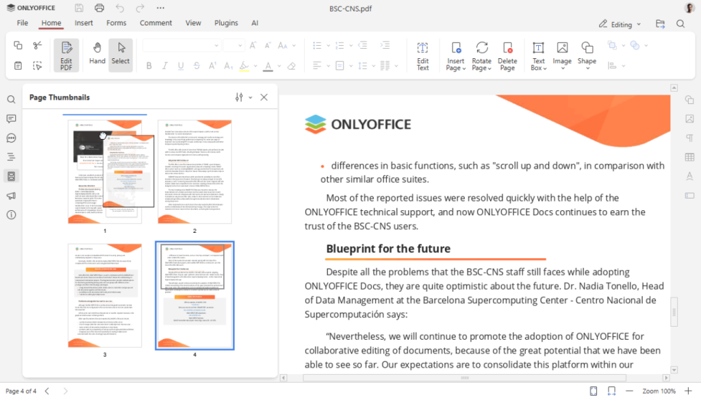 Enhanced PDF Editor ONLYOFFICE Docs 9.0