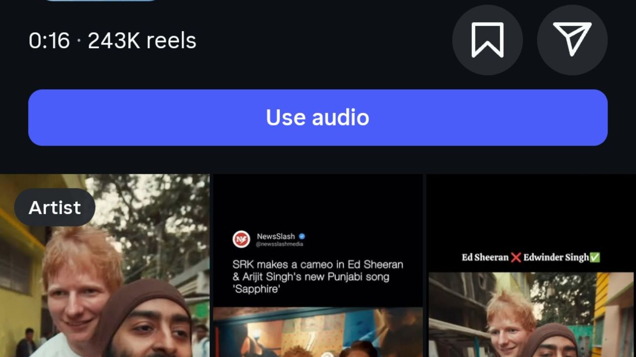 image of a list of reels that use this audio