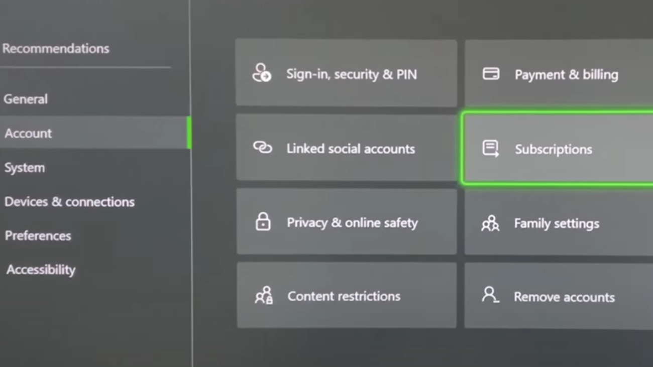 image to choose Subscriptions to Cancel Your Fortnite Crew Subscription