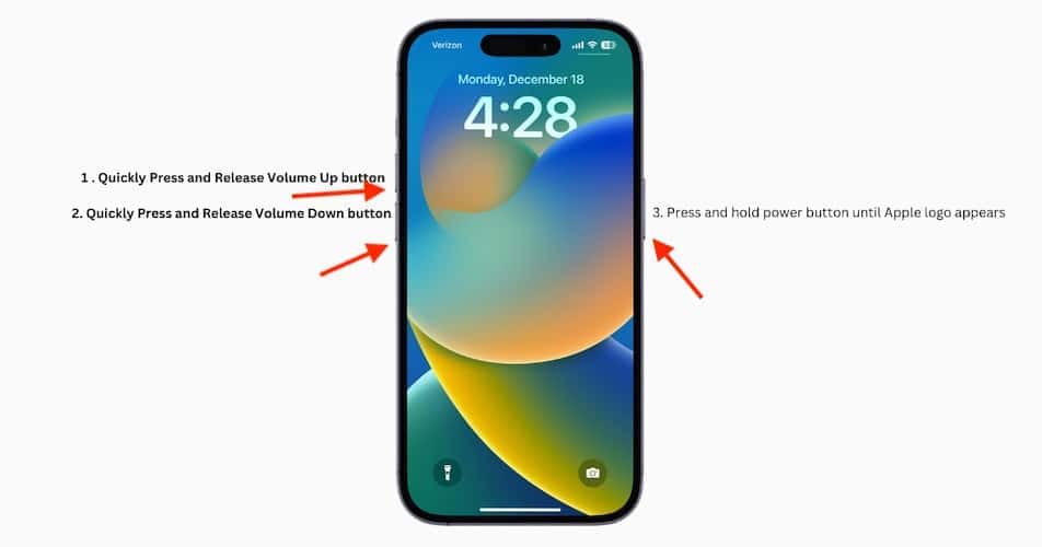 Image to force restart iPhone