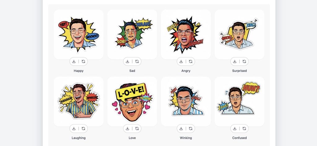 Image to make stickers in gemini