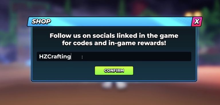 Image of the redeem codes button in hunty zombies