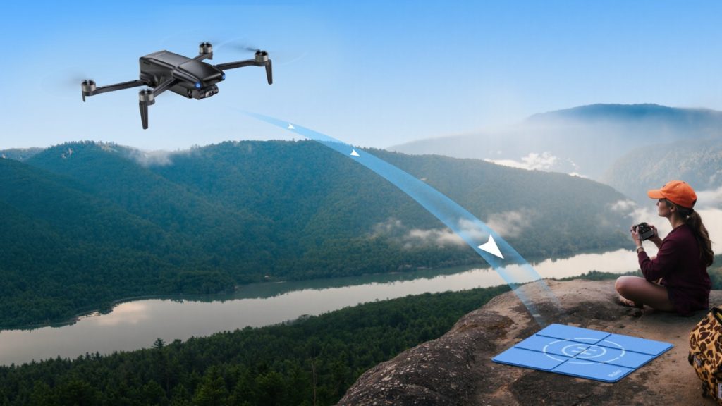 Ruko U11 Mini 4K preparing to land